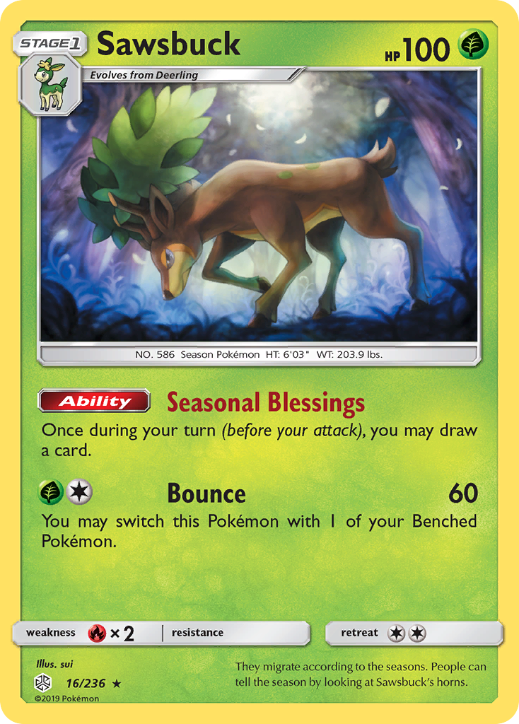 Sawsbuck (16/236) [Sun & Moon: Cosmic Eclipse] | Exor Games Truro