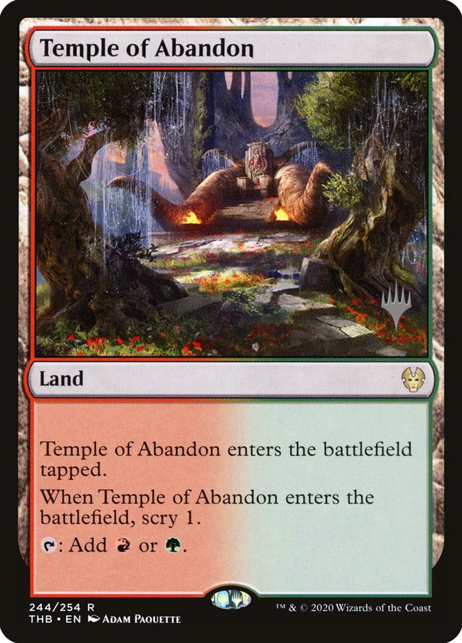 Temple of Abandon (Promo Pack) [Theros Beyond Death Promos] | Exor Games Truro