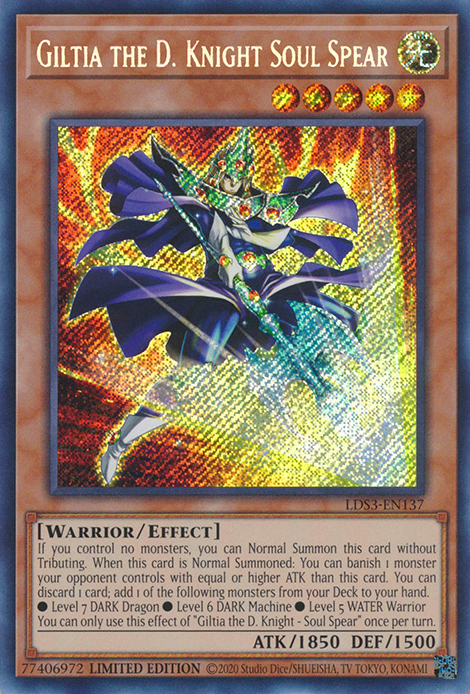 Giltia the D. Knight Soul Spear [LDS3-EN137] Secret Rare | Exor Games Truro