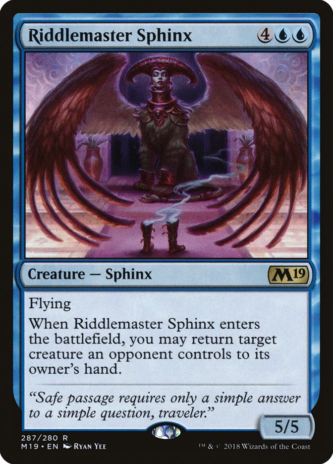 Riddlemaster Sphinx [Core Set 2019] | Exor Games Truro