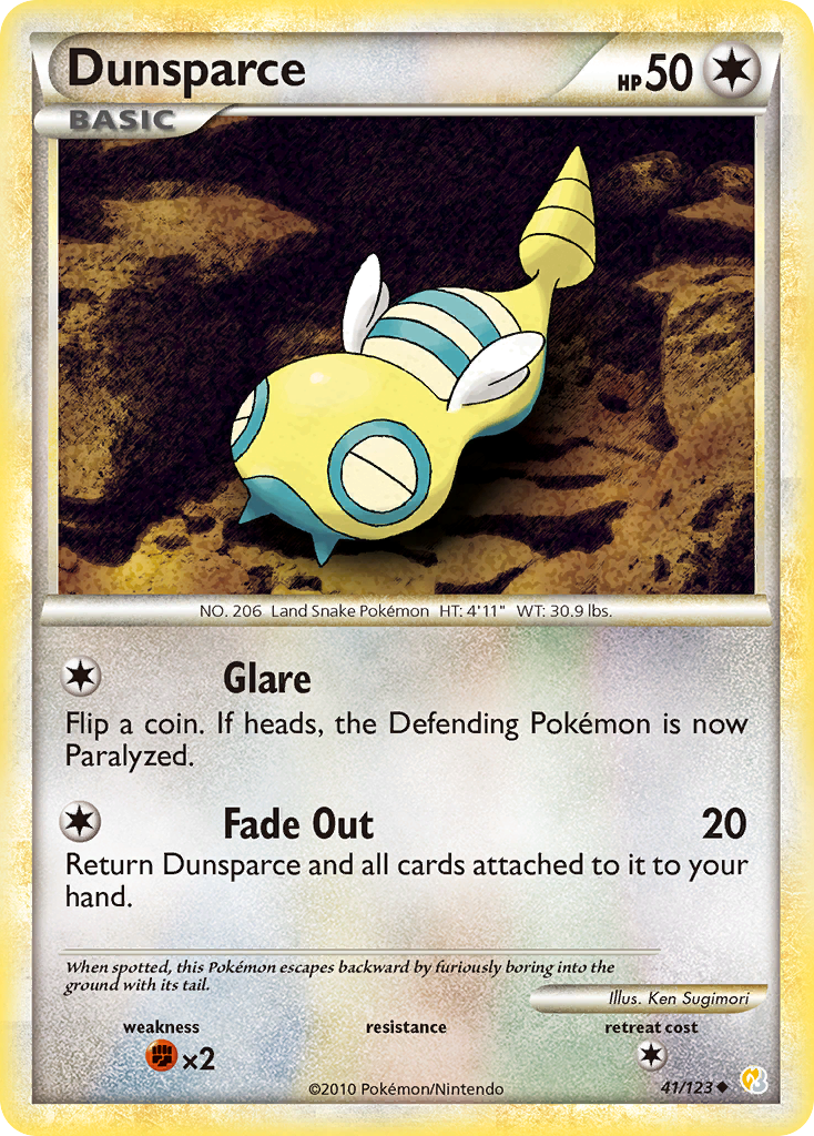 Dunsparce (41/123) [HeartGold & SoulSilver: Base Set] | Exor Games Truro