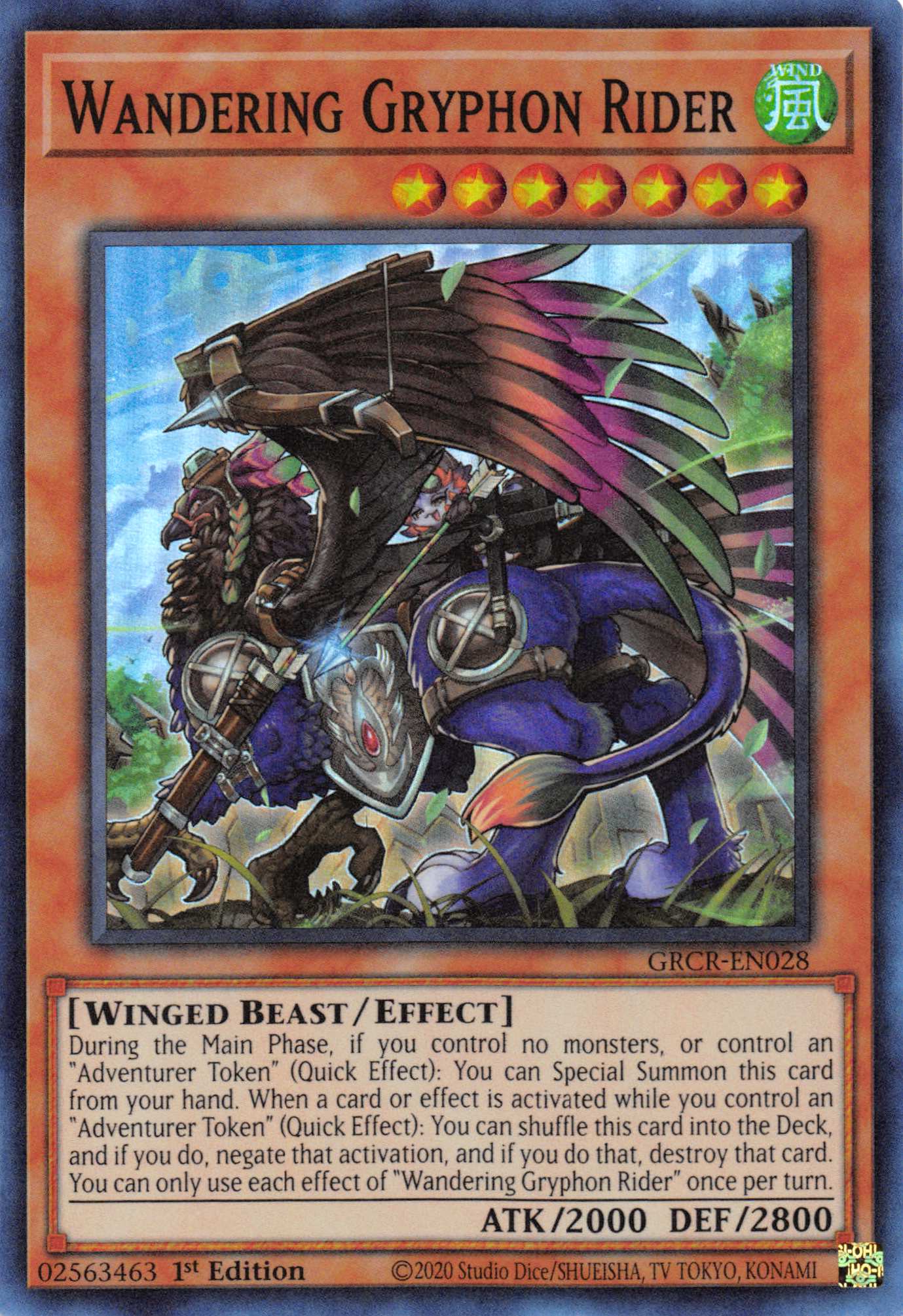 Wandering Gryphon Rider [GRCR-EN028] Super Rare | Exor Games Truro