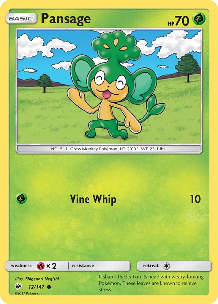 Pansage (12/147) [Sun & Moon: Burning Shadows] | Exor Games Truro