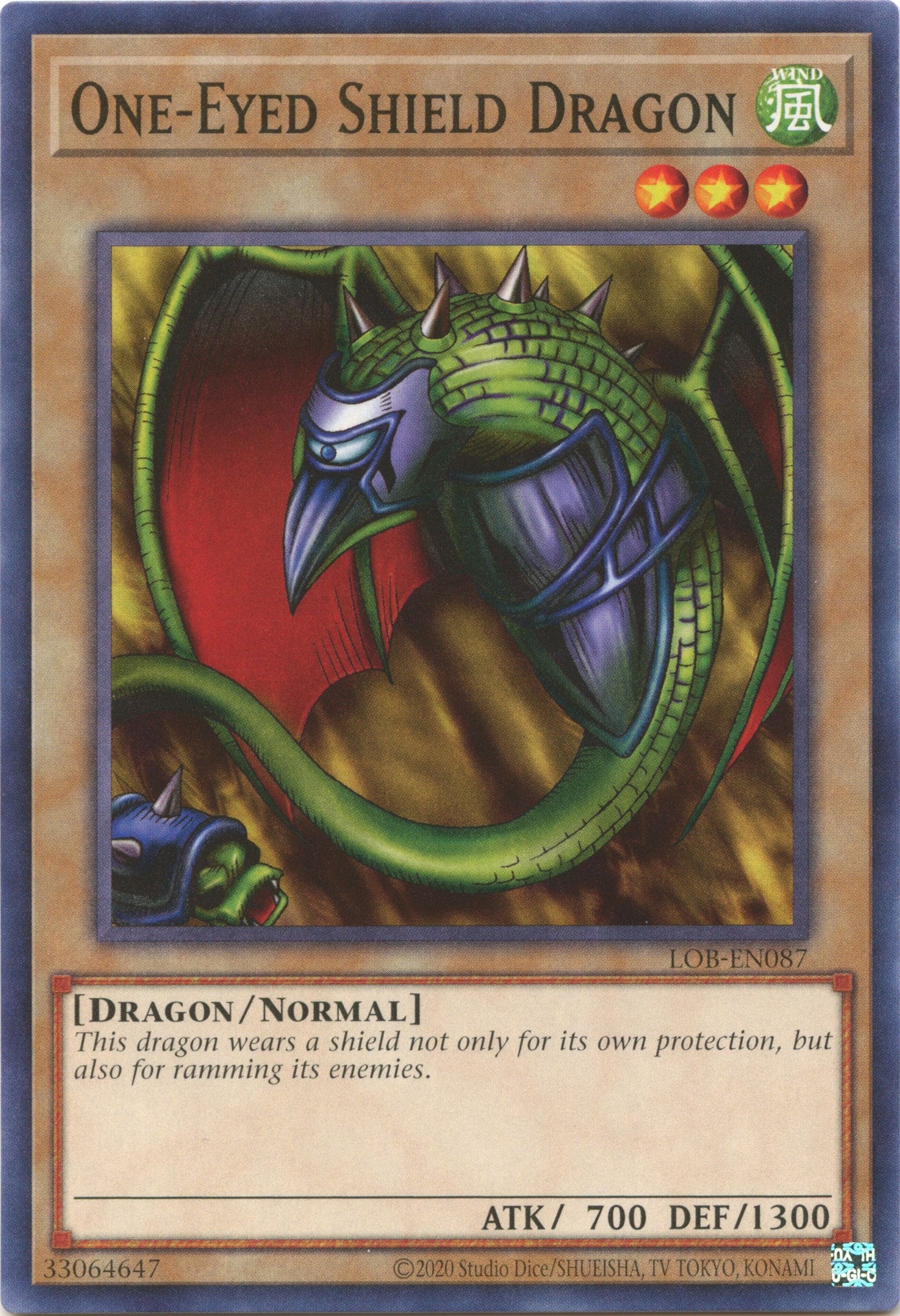 One-Eyed Shield Dragon (25th Anniversary) [LOB-EN087] Common | Exor Games Truro