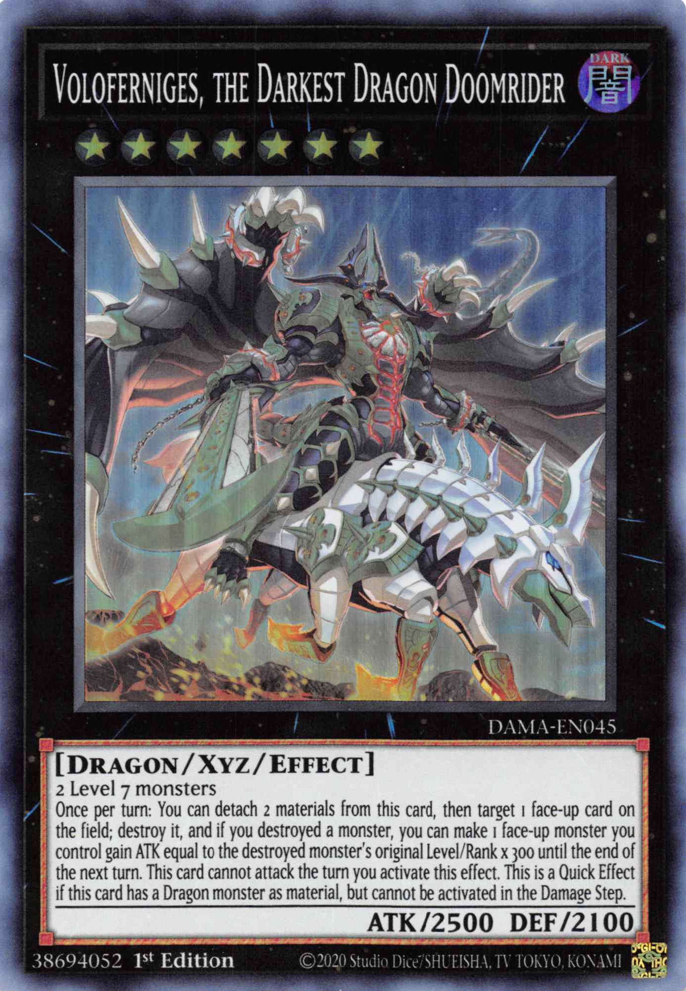 Voloferniges, the Darkest Dragon Doomrider [DAMA-EN045] Super Rare | Exor Games Truro