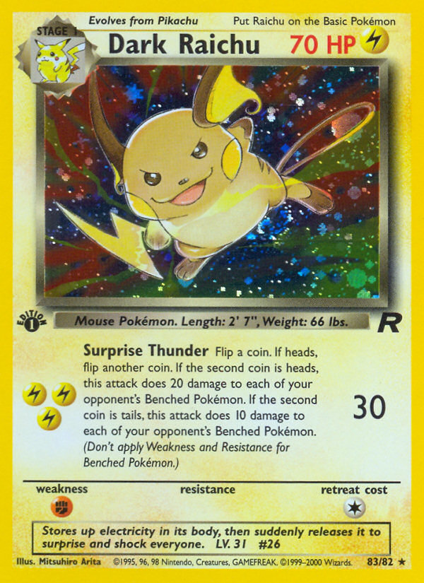 Dark Raichu (83/82) [Team Rocket 1st Edition] | Exor Games Truro