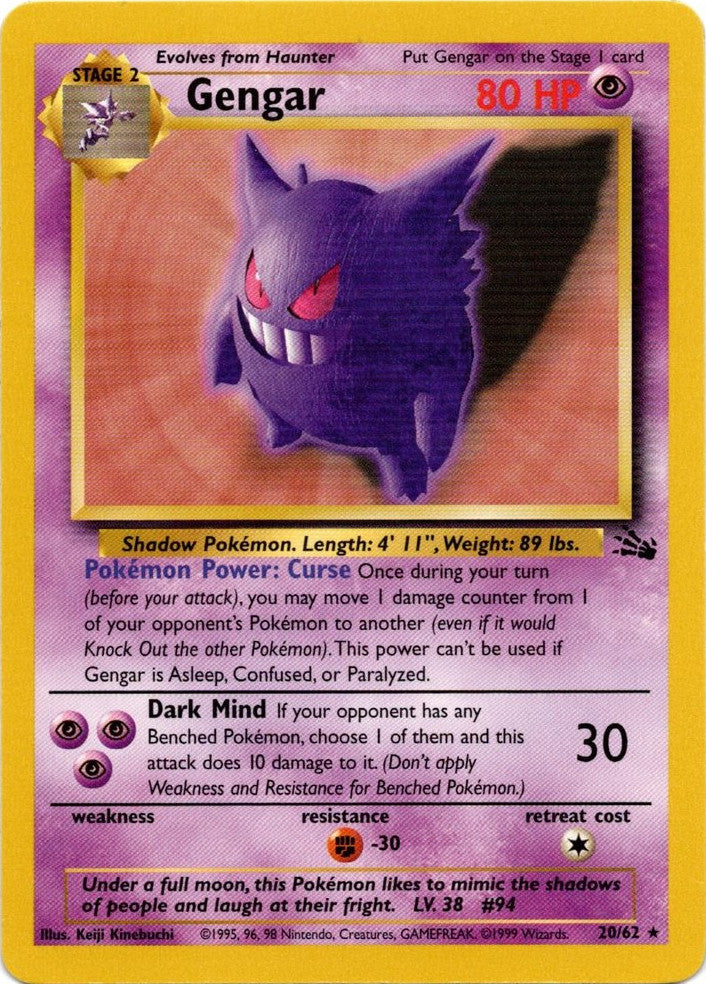 Gengar (20/62) [Fossil Unlimited] | Exor Games Truro