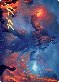 Aegar, the Freezing Flame (Gold-Stamped Signature) [Kaldheim: Art Series] | Exor Games Truro