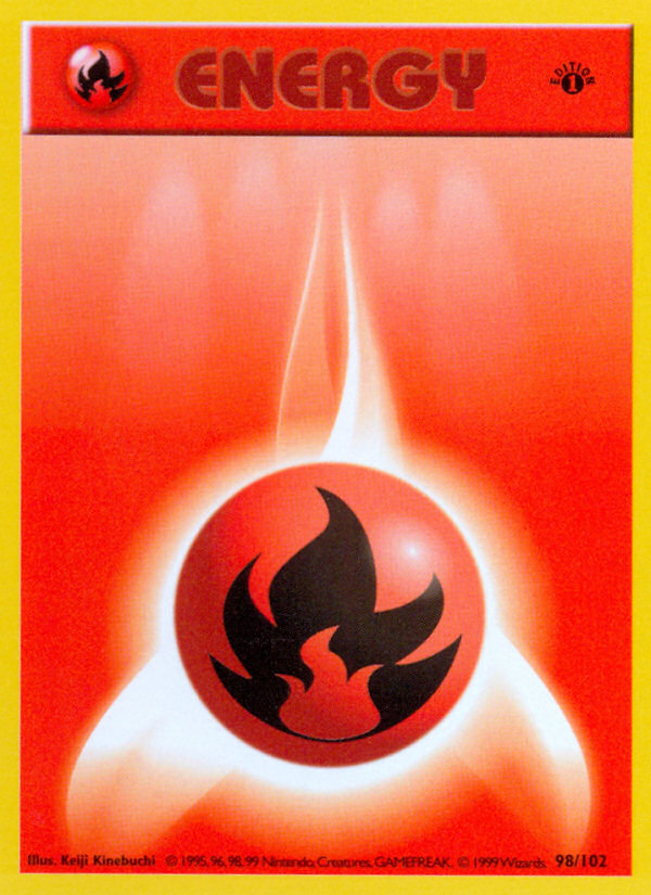Fire Energy (98/102) (Shadowless) [Base Set 1st Edition] | Exor Games Truro