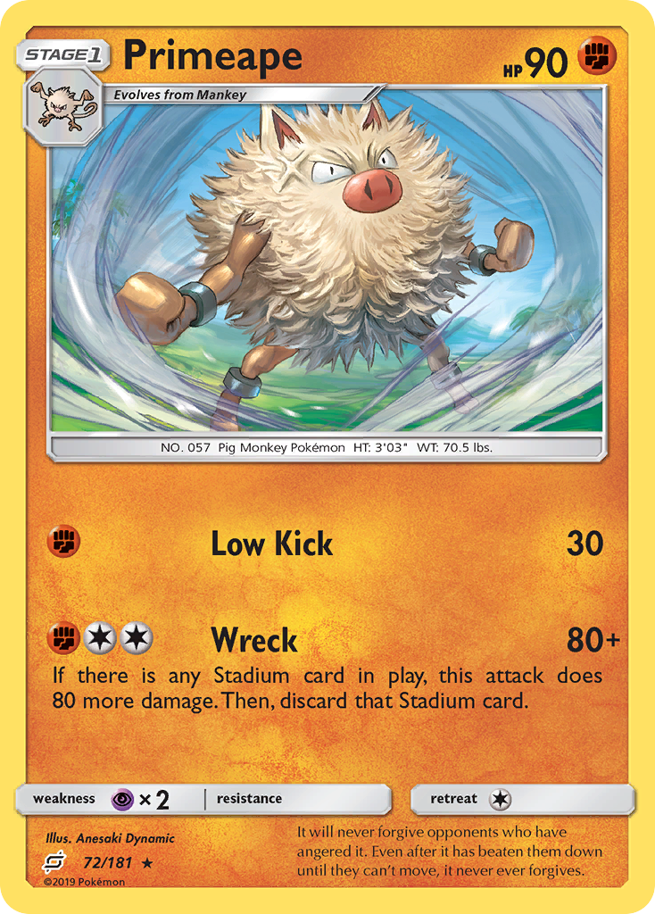 Primeape (72/181) [Sun & Moon: Team Up] | Exor Games Truro