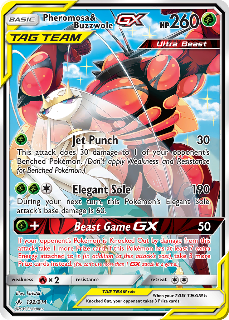 Pheromosa & Buzzwole GX (192/214) [Sun & Moon: Unbroken Bonds] | Exor Games Truro