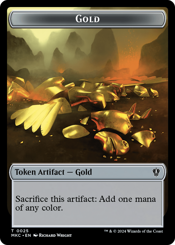 Gold // Lightning Rager Double-Sided Token [Murders at Karlov Manor Commander Tokens] | Exor Games Truro