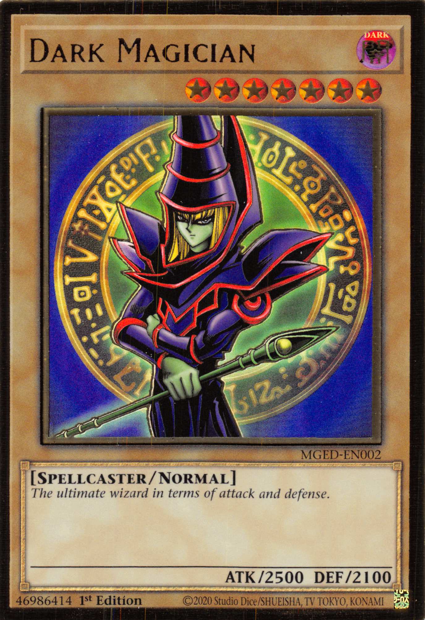 Dark Magician (Alternate Art) [MGED-EN002] Gold Rare | Exor Games Truro