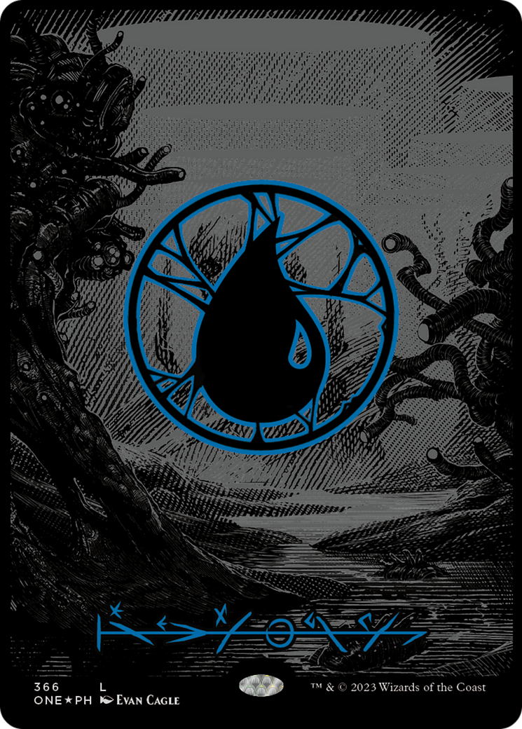 Island (366) (Oil Slick Raised Foil) [Phyrexia: All Will Be One] | Exor Games Truro