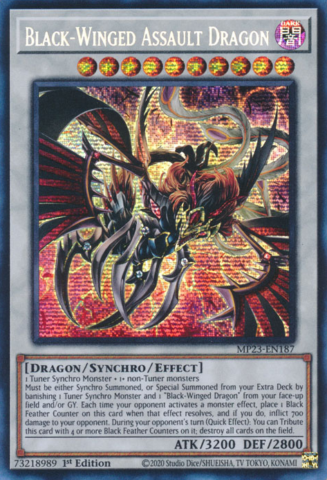 Black-Winged Assault Dragon [MP23-EN187] Prismatic Secret Rare | Exor Games Truro