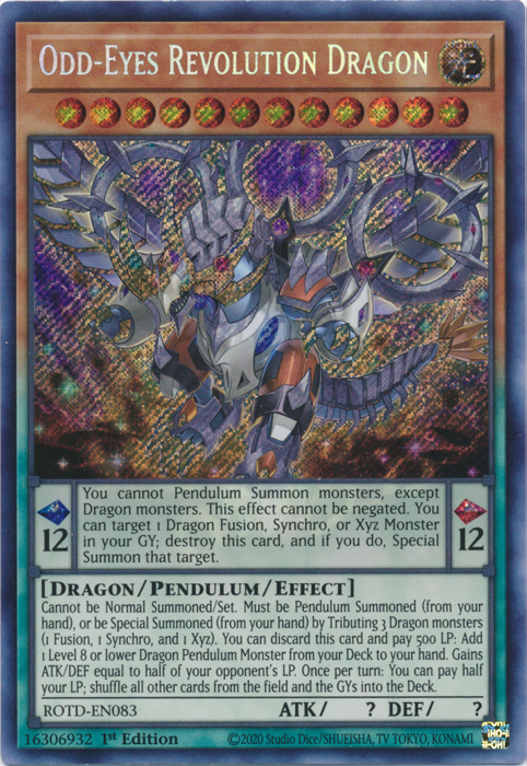 Odd-Eyes Revolution Dragon [ROTD-EN083] Secret Rare | Exor Games Truro