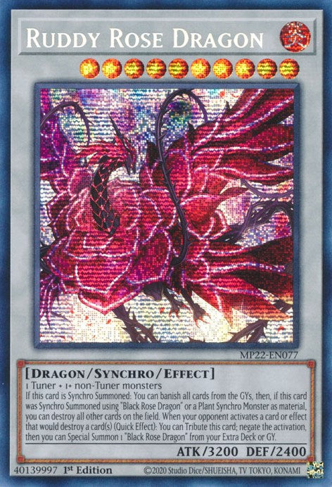 Ruddy Rose Dragon [MP22-EN077] Prismatic Secret Rare | Exor Games Truro