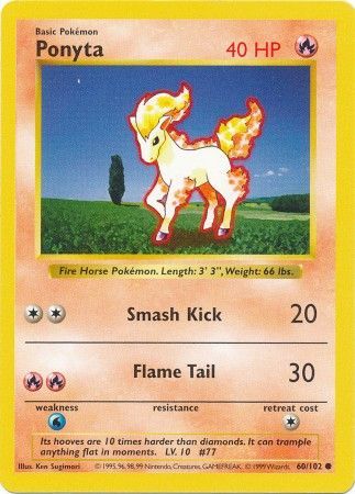 Ponyta (60/102) [Base Set Shadowless Unlimited] | Exor Games Truro