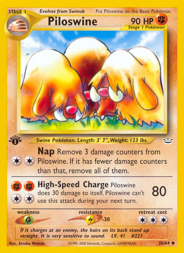 Piloswine (36/64) [Neo Revelation 1st Edition] | Exor Games Truro