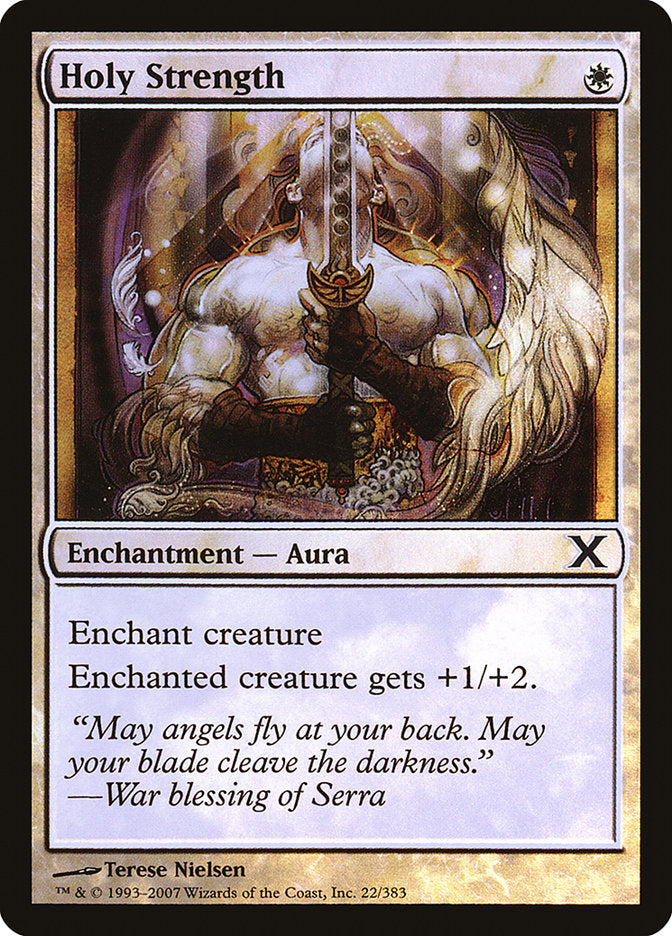 Holy Strength (Premium Foil) [Tenth Edition] | Exor Games Truro