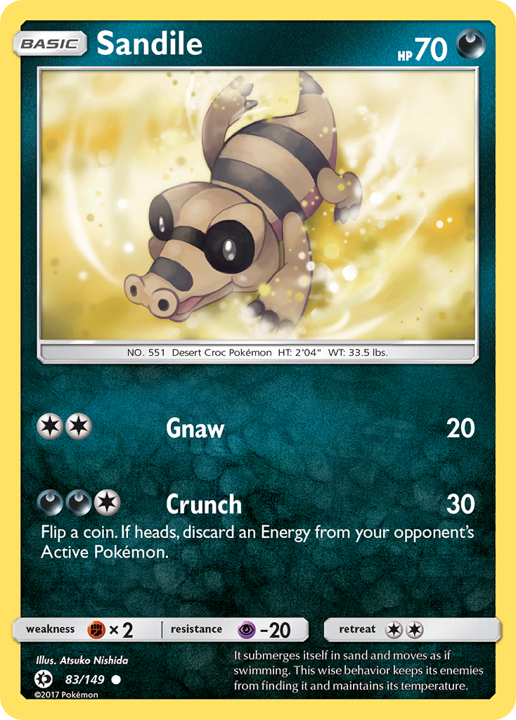 Sandile (83/149) [Sun & Moon: Base Set] | Exor Games Truro