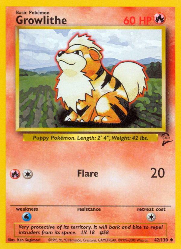 Growlithe (42/130) [Base Set 2] | Exor Games Truro