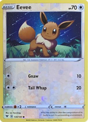Eevee (130/185) (Reverse Cosmos Holo) [Sword & Shield: Vivid Voltage] | Exor Games Truro