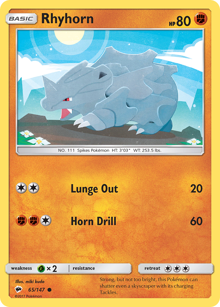 Rhyhorn (65/147) [Sun & Moon: Burning Shadows] | Exor Games Truro