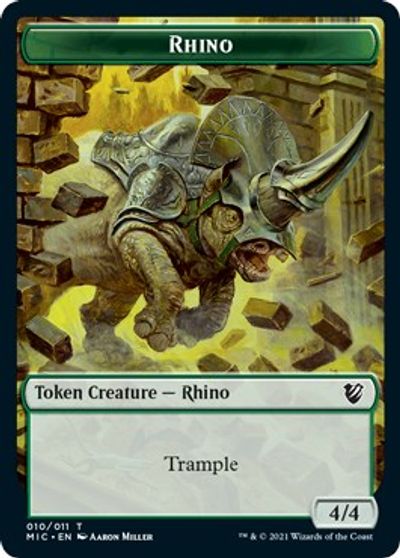 Rhino // Wolf Double-sided Token [Innistrad: Midnight Hunt Commander] | Exor Games Truro