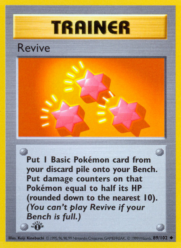 Revive (89/102) (Shadowless) [Base Set 1st Edition] | Exor Games Truro