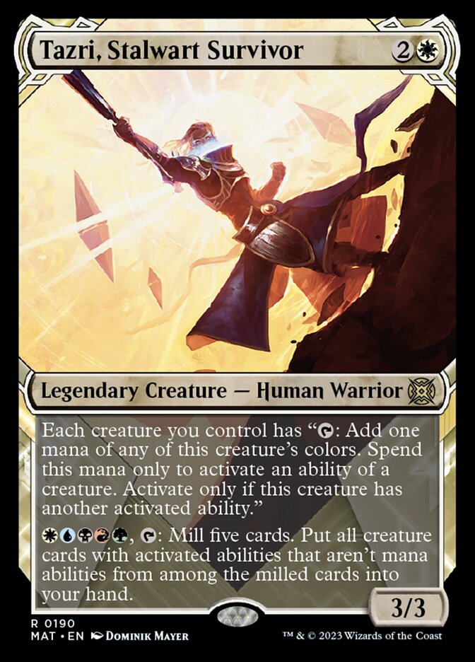 Tazri, Stalwart Survivor (Showcase Halo Foil) [March of the Machine: The Aftermath] | Exor Games Truro