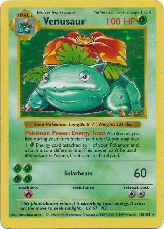 Venusaur (15/102) [Base Set Shadowless Unlimited] | Exor Games Truro