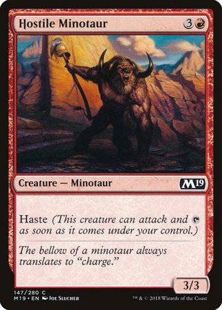 Hostile Minotaur [Core Set 2019] | Exor Games Truro