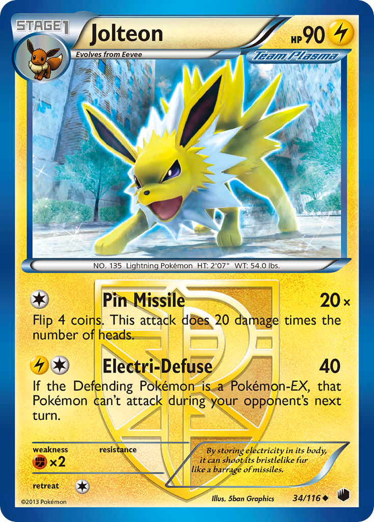 Jolteon (34/116) [Black & White: Plasma Freeze] | Exor Games Truro