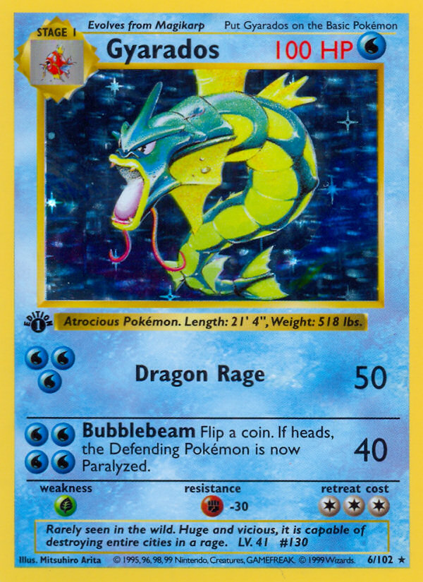 Gyarados (6/102) (Shadowless) [Base Set 1st Edition] | Exor Games Truro