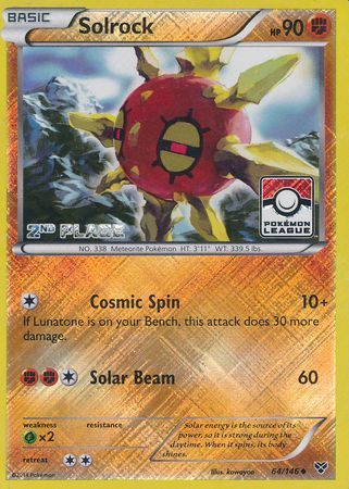 Solrock (64/146) (2nd Place League Challenge Promo) [XY: Base Set] | Exor Games Truro