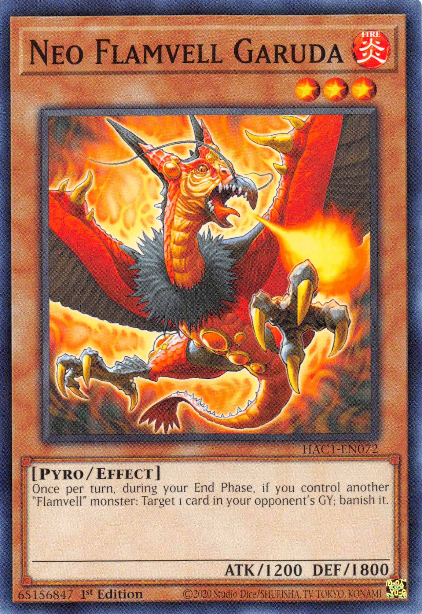 Neo Flamvell Garuda (Duel Terminal) [HAC1-EN072] Parallel Rare | Exor Games Truro