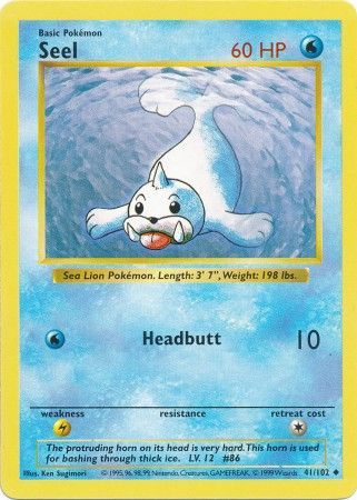 Seel (41/102) [Base Set Shadowless Unlimited] | Exor Games Truro