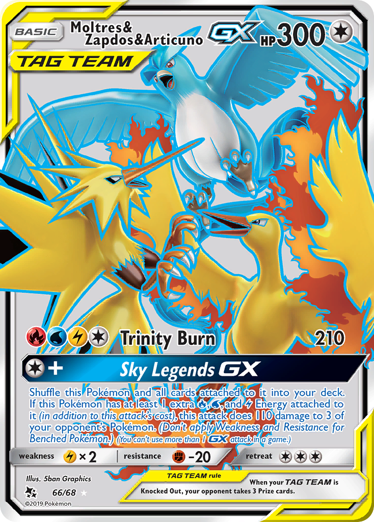 Moltres & Zapdos & Articuno GX (66/68) [Sun & Moon: Hidden Fates] | Exor Games Truro