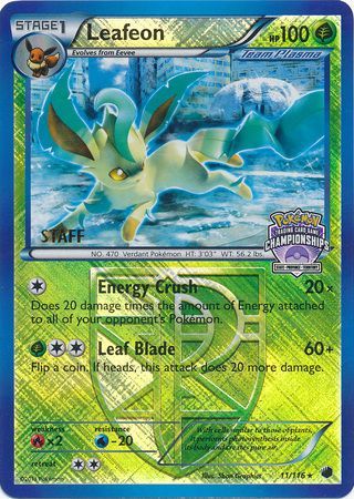 Leafeon (11/116) (States Championship Promo Staff) [Black & White: Plasma Freeze] | Exor Games Truro