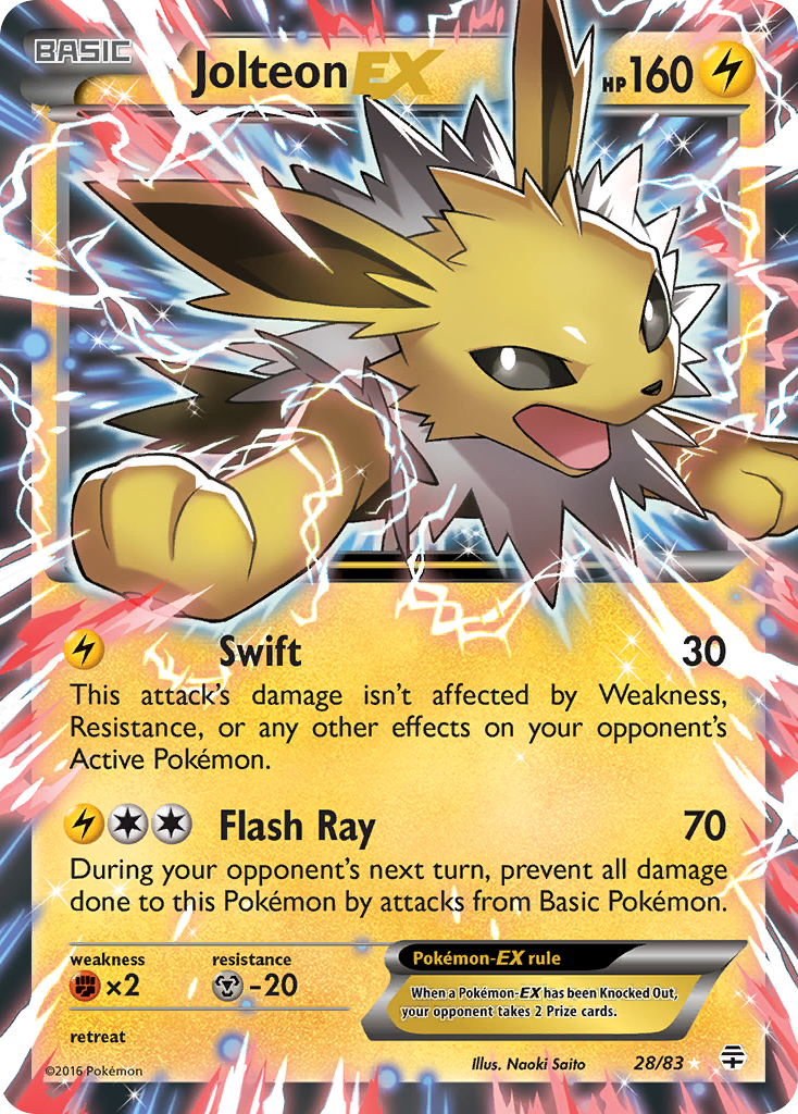 Jolteon EX (28/83) [XY: Generations] | Exor Games Truro