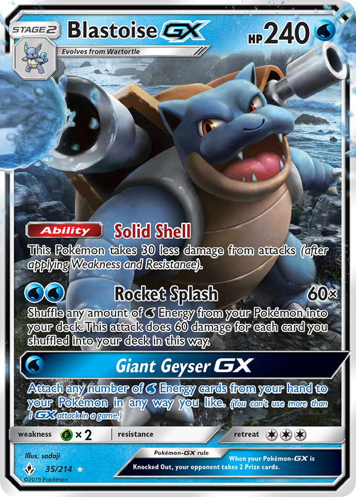 Blastoise GX (35/214) [Sun & Moon: Unbroken Bonds] | Exor Games Truro