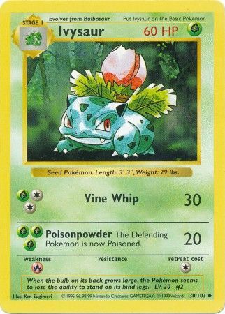 Ivysaur (30/102) [Base Set Shadowless Unlimited] | Exor Games Truro