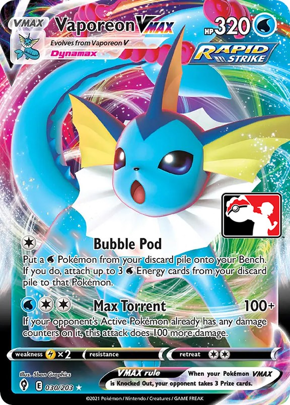 Vaporeon VMAX (030/203) [Prize Pack Series One] | Exor Games Truro