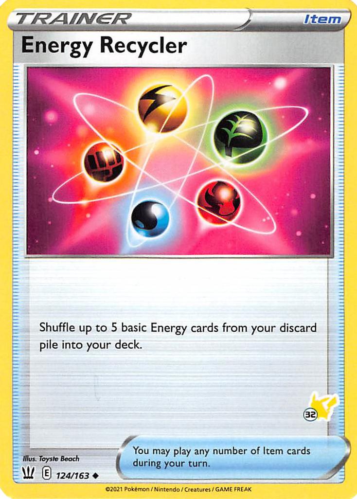 Energy Recycler (124/163) (Pikachu Stamp #32) [Battle Academy 2022] | Exor Games Truro