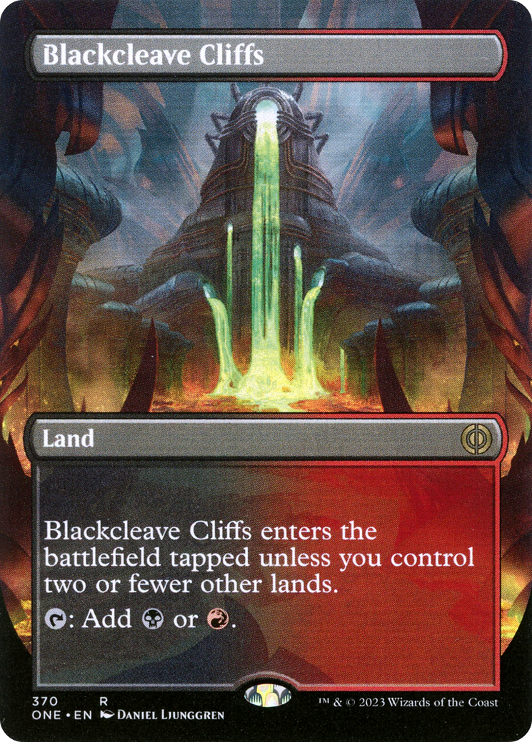 Blackcleave Cliffs (Borderless Alternate Art) [Phyrexia: All Will Be One] | Exor Games Truro