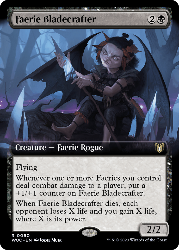 Faerie Bladecrafter (Extended Art) [Wilds of Eldraine Commander] | Exor Games Truro