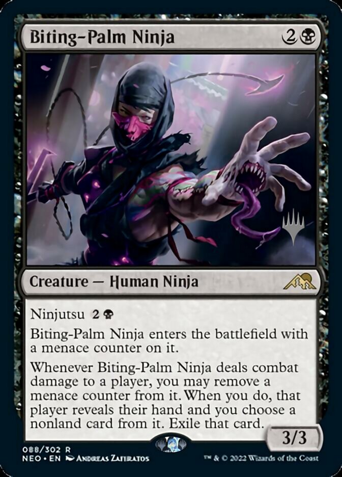 Biting-Palm Ninja (Promo Pack) [Kamigawa: Neon Dynasty Promos] | Exor Games Truro