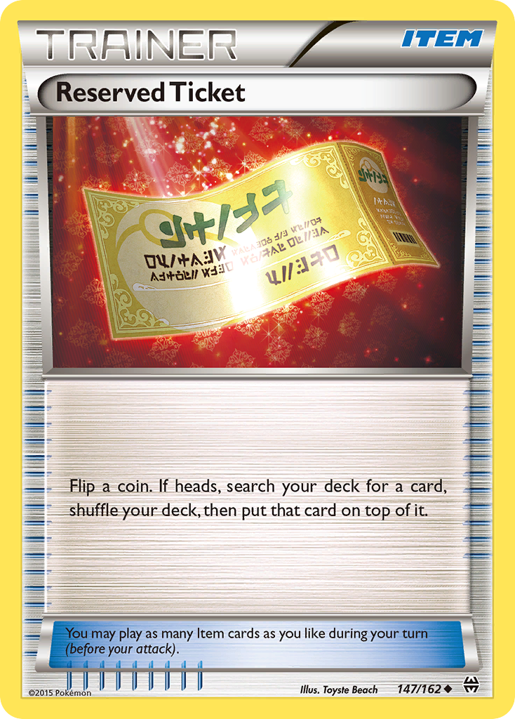 Reserved Ticket (147/162) [XY: BREAKthrough] | Exor Games Truro