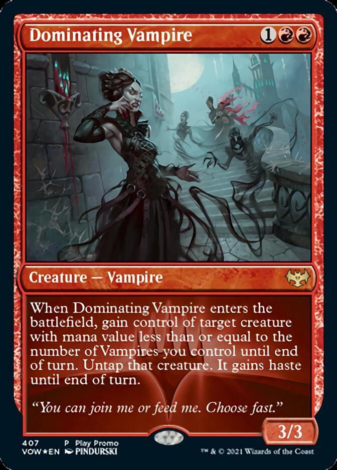 Dominating Vampire (Play Promo) [Innistrad: Crimson Vow Promos] | Exor Games Truro